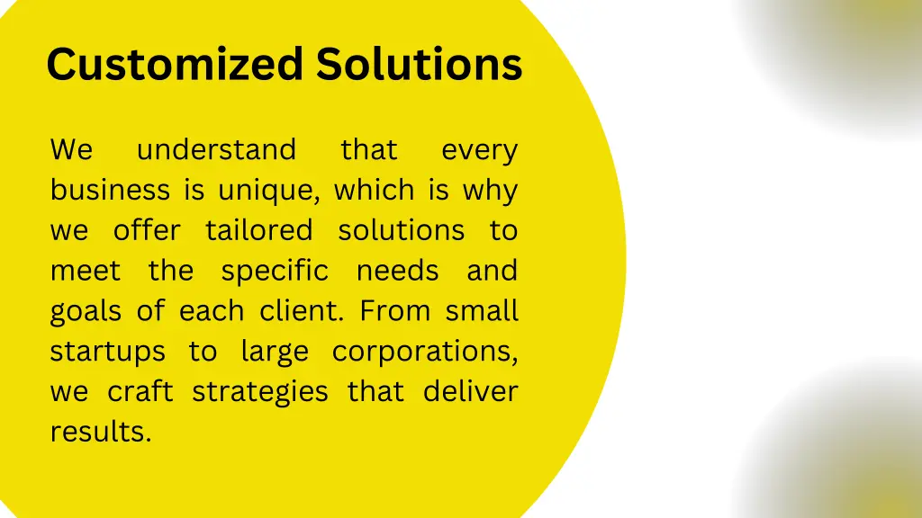 customized solutions