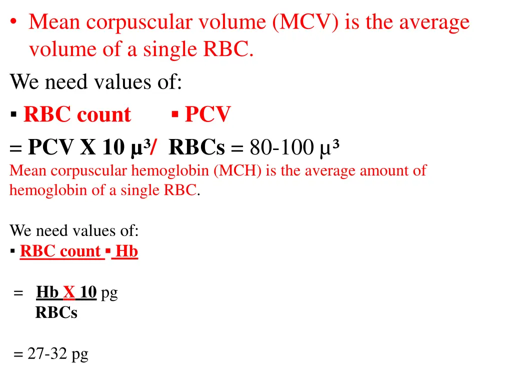 mean corpuscular volume mcv is the average volume