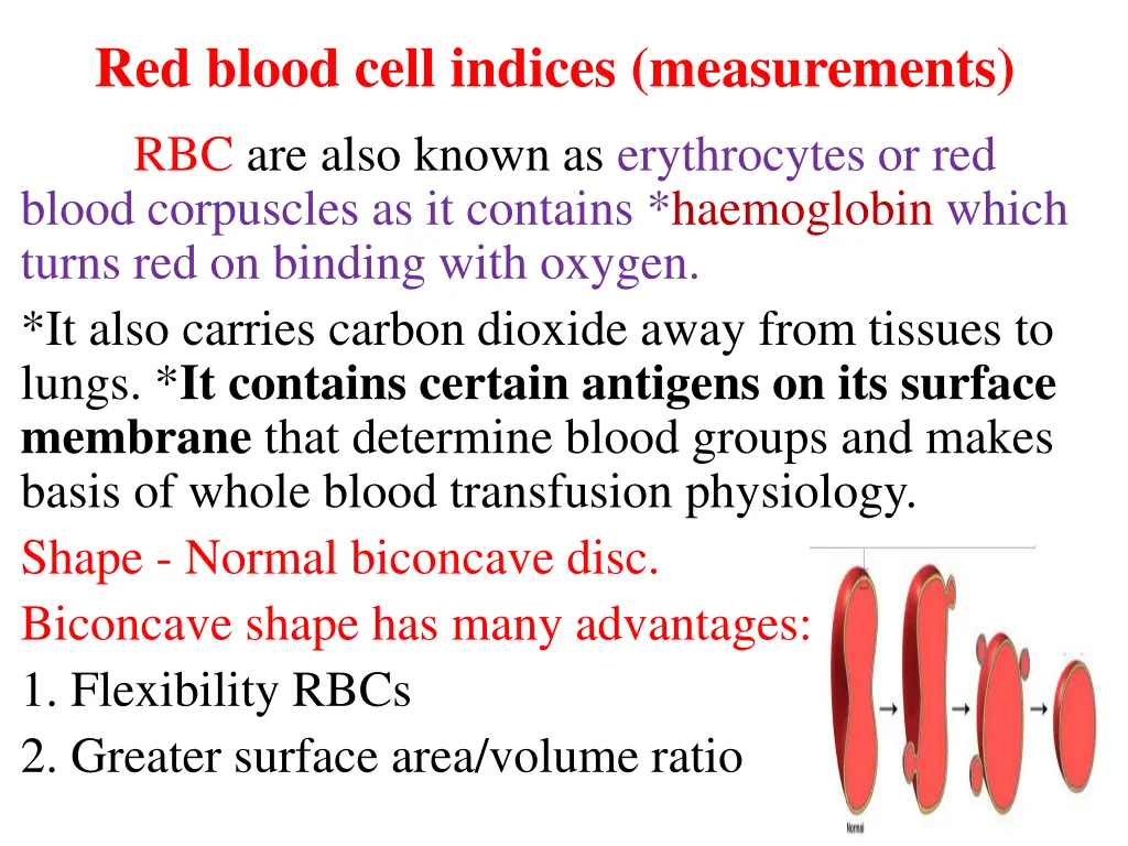 red blood cell indices measurements