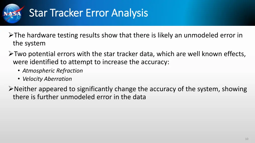 star tracker error analysis star tracker error