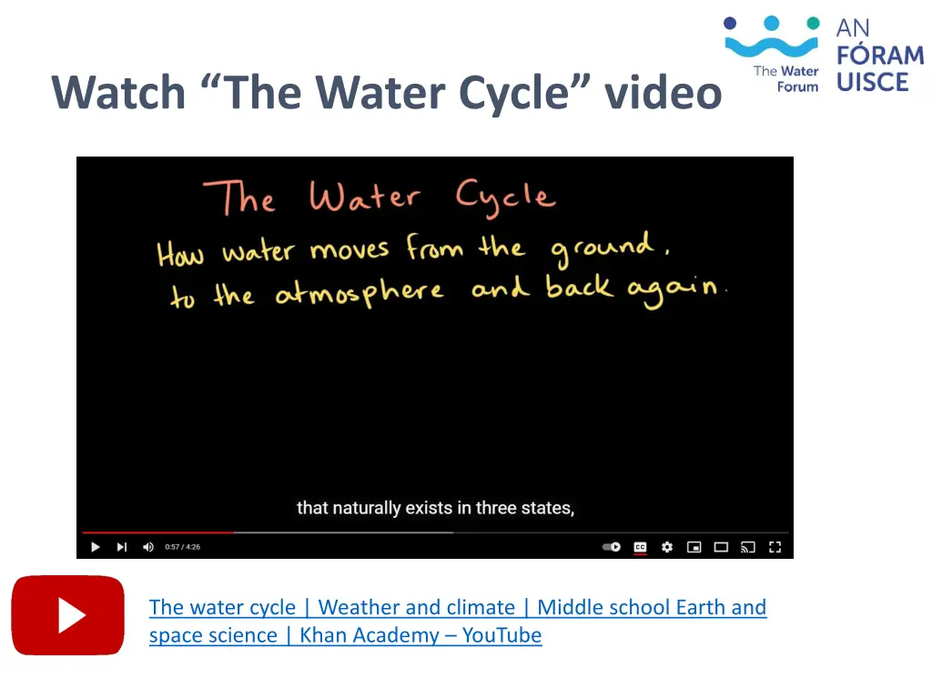 watch the water cycle video