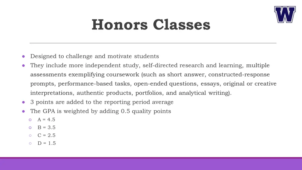 honors classes