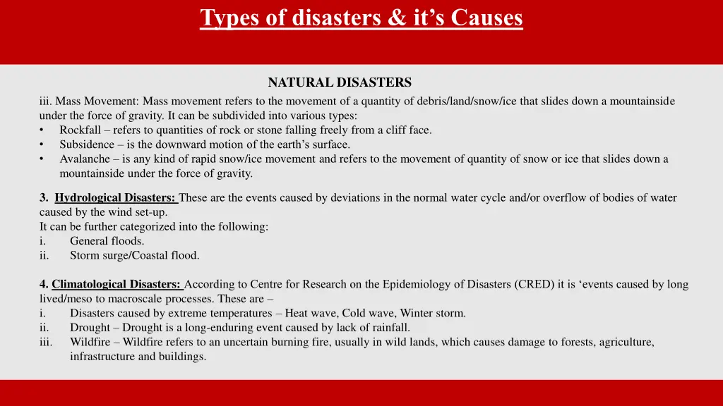 types of disasters it s causes 2