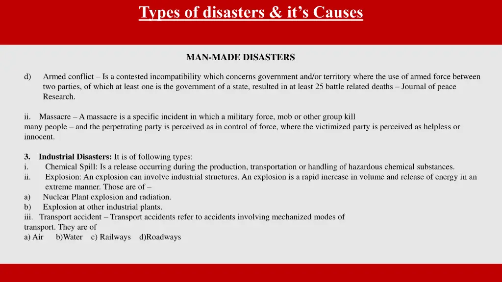 types of disasters it s causes 6