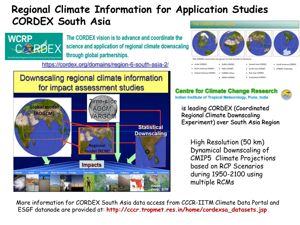 regional climate information for application