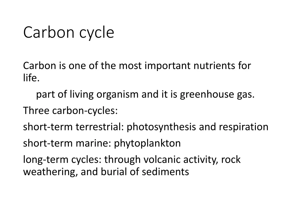 carbon cycle