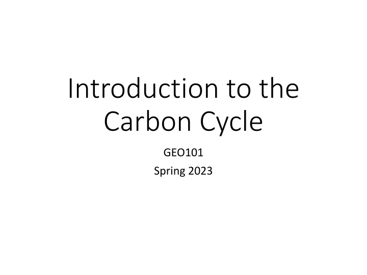 introduction to the carbon cycle