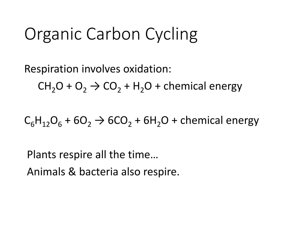 organic carbon cycling 1