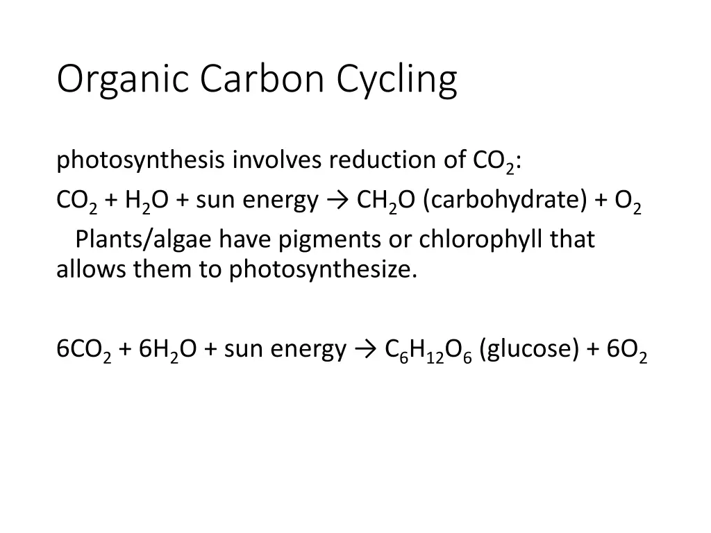 organic carbon cycling