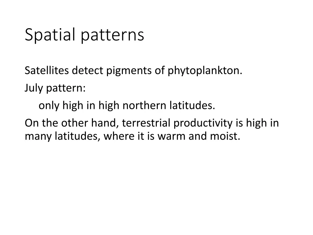 spatial patterns