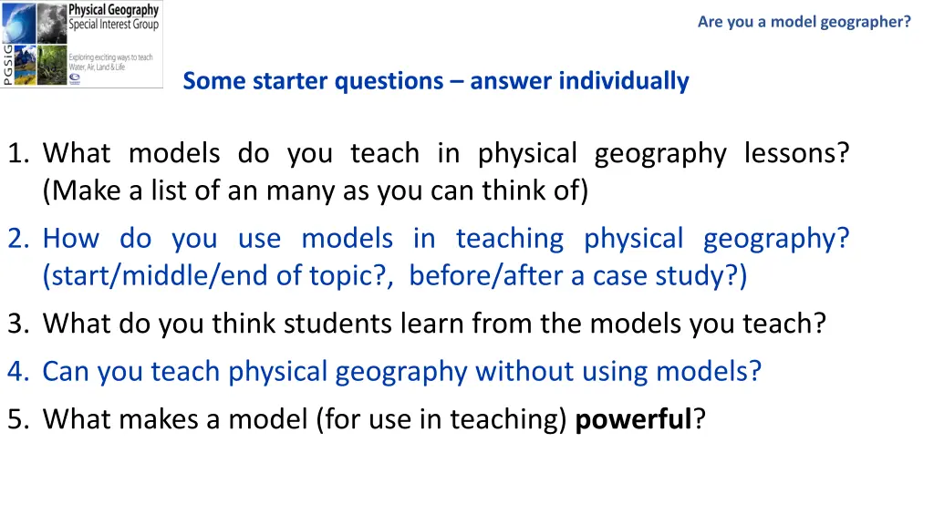 are you a model geographer 2