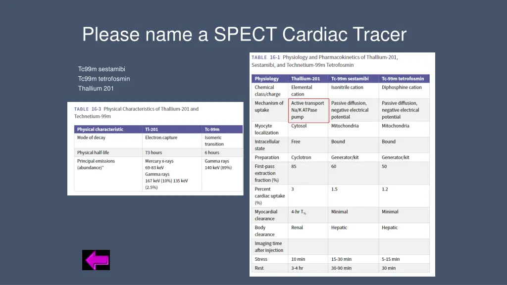 please name a spect cardiac tracer