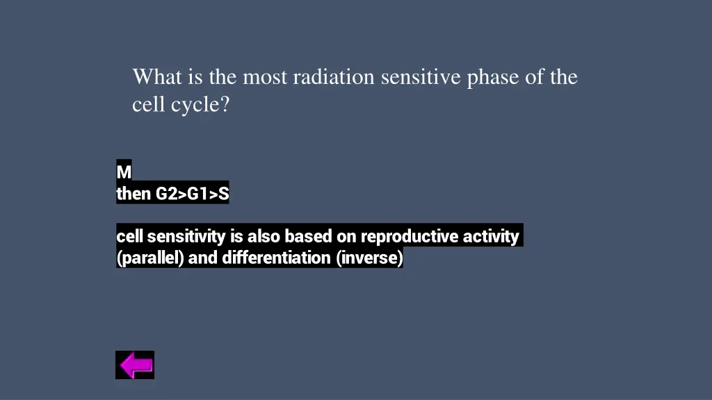 what is the most radiation sensitive phase