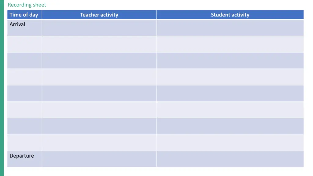 recording sheet