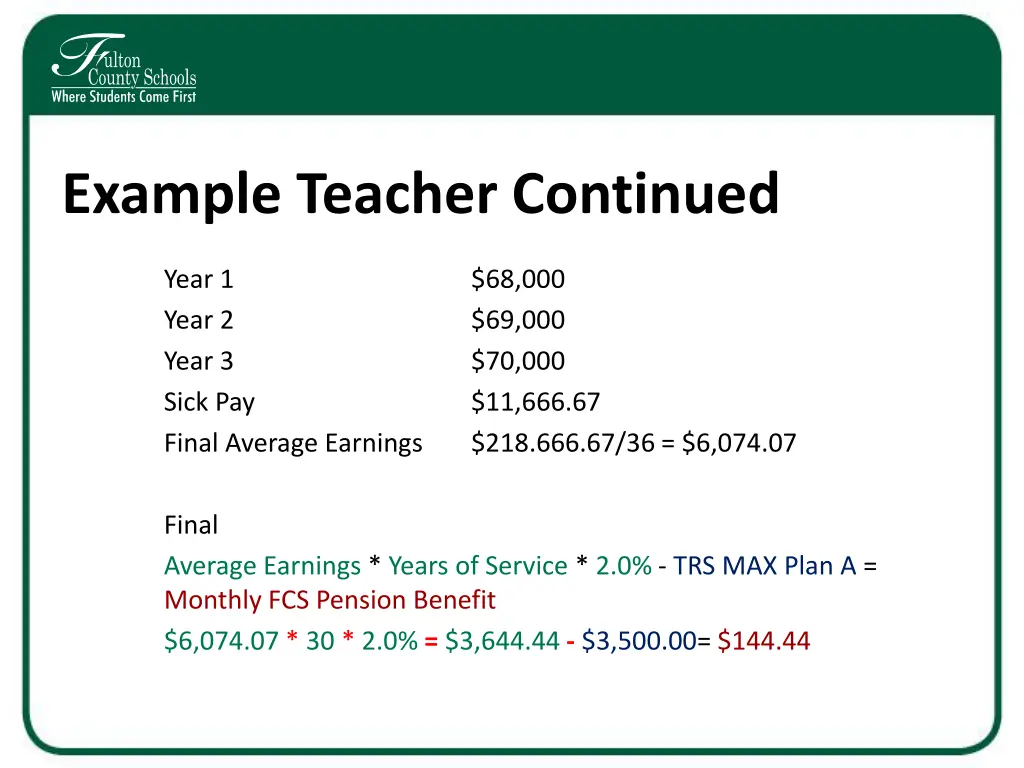 example teacher continued