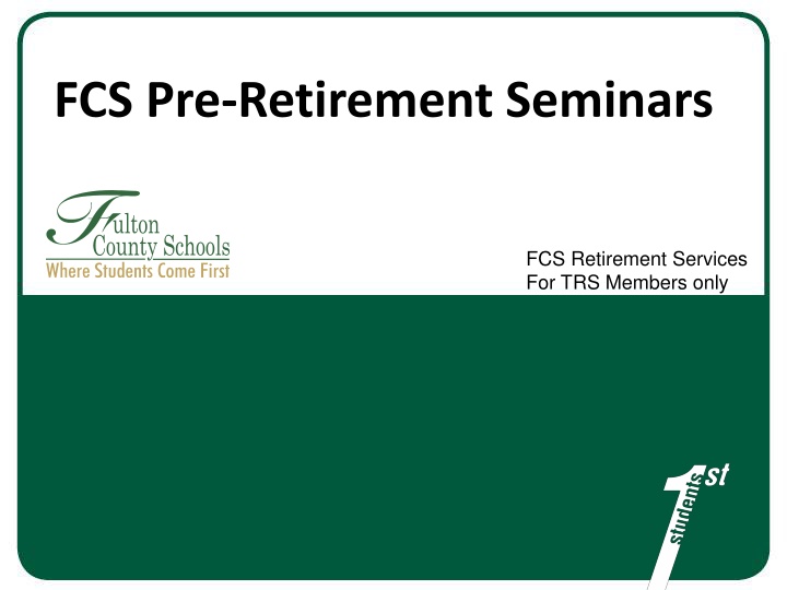 fcs pre retirement seminars