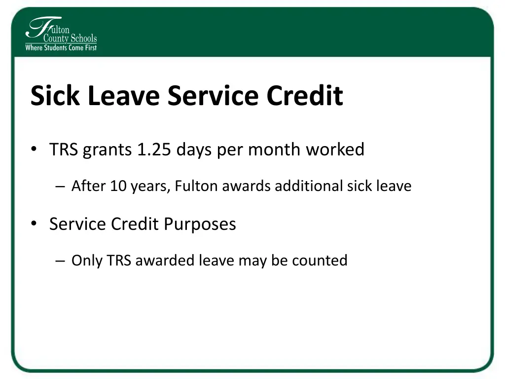 sick leave service credit