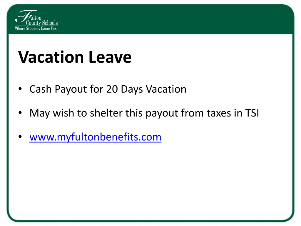 vacation leave