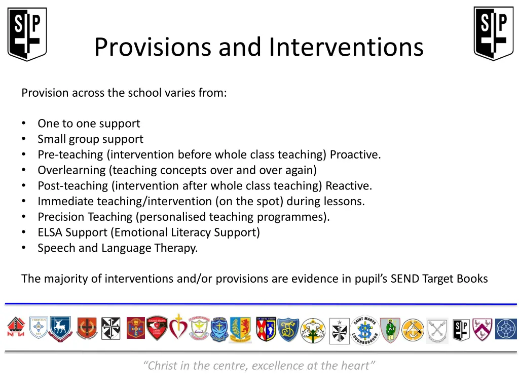 provisions and interventions