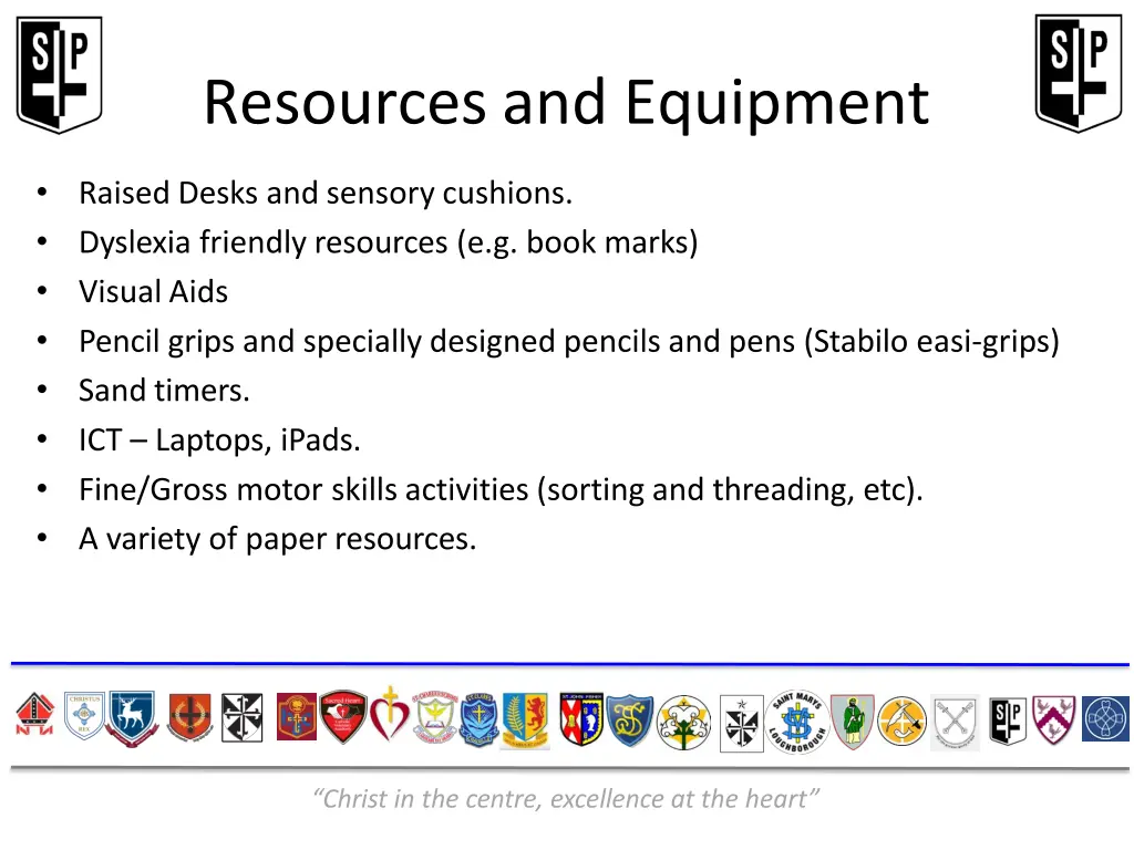 resources and equipment