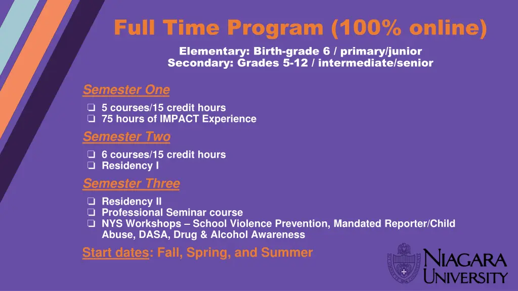 full time program 100 online elementary birth