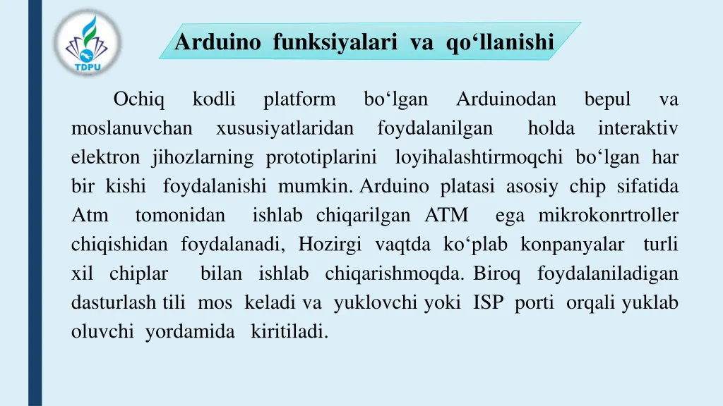 arduino funksiyalari va qo llanishi