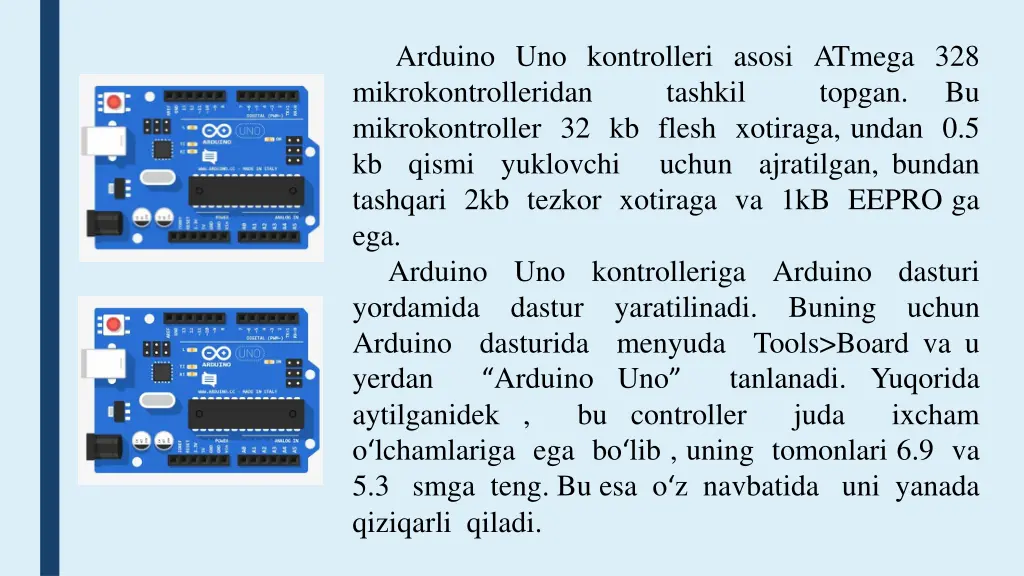 arduino uno kontrolleri asosi atmega