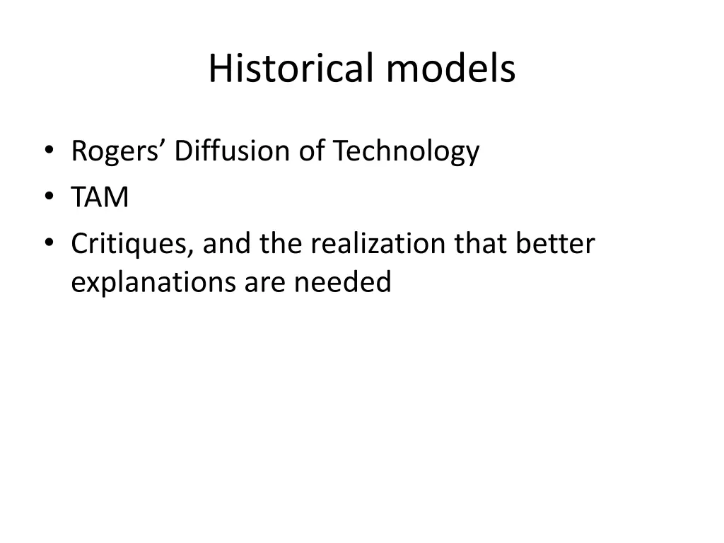 historical models