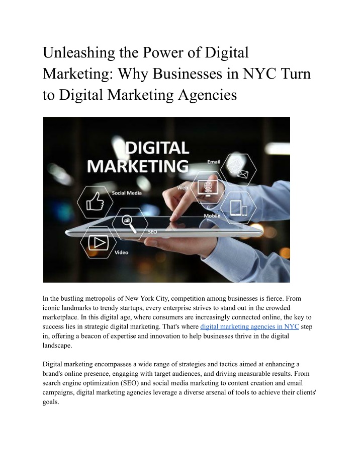 unleashing the power of digital marketing