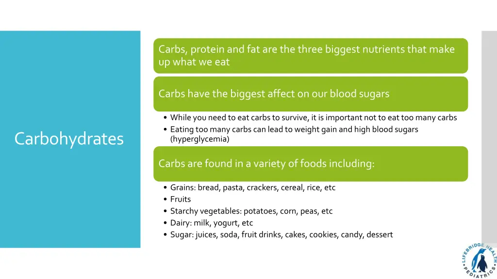 carbs protein and fat are the three biggest