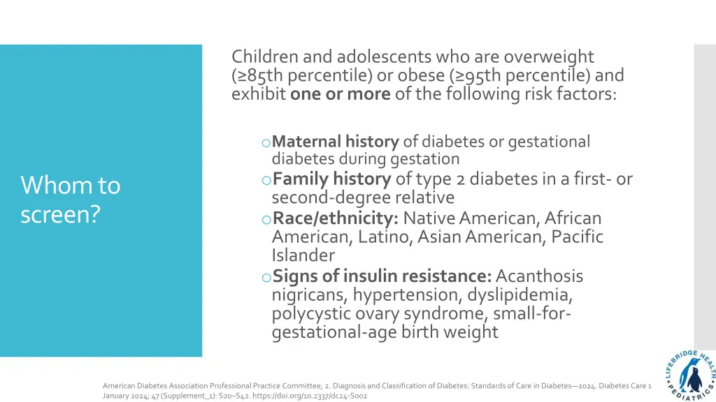 children and adolescents who are overweight 85th