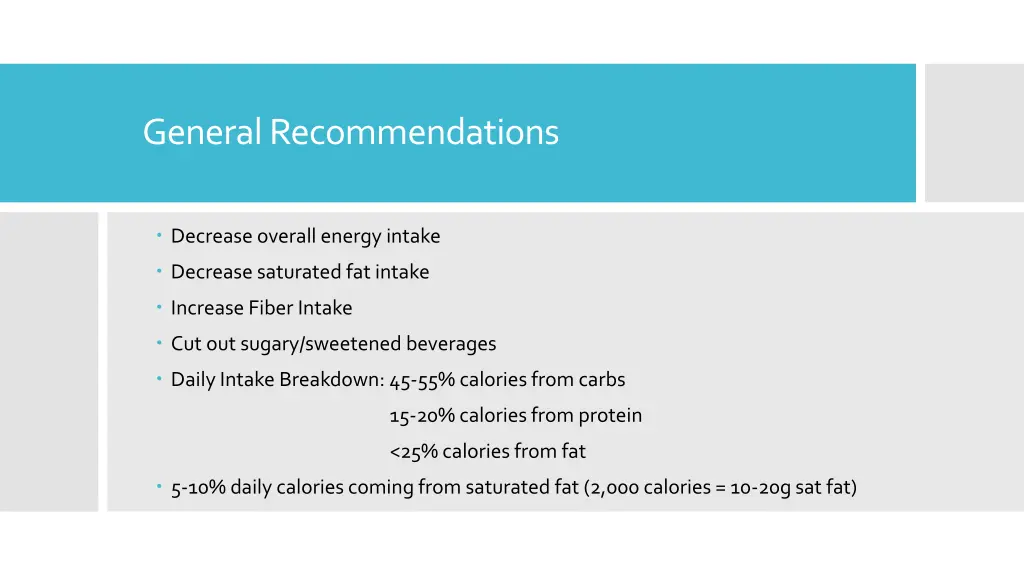 general recommendations