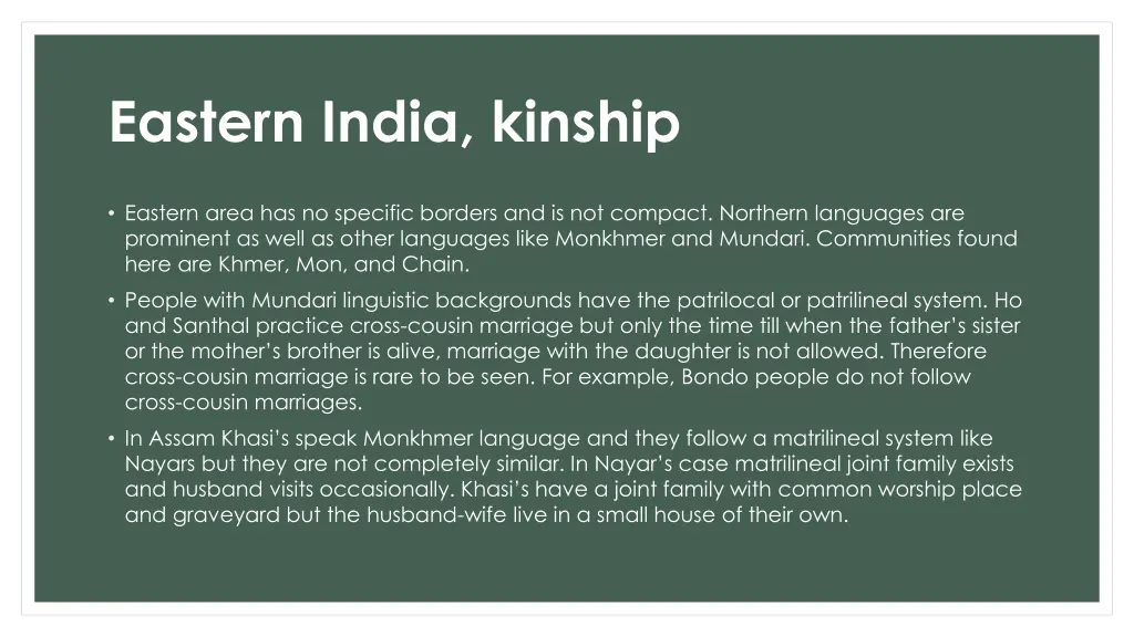 eastern india kinship