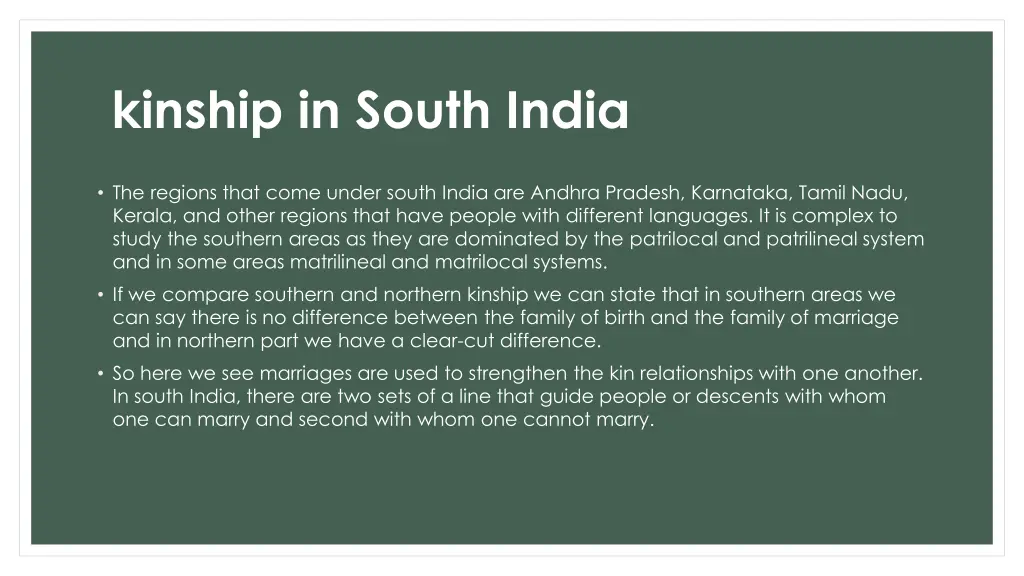 kinship in south india