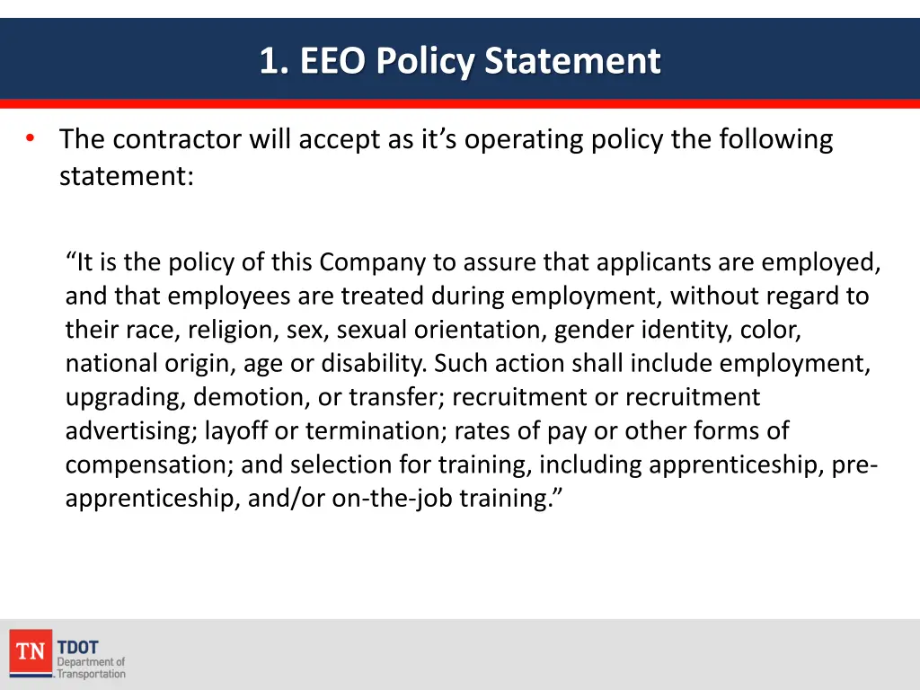 1 eeo policy statement