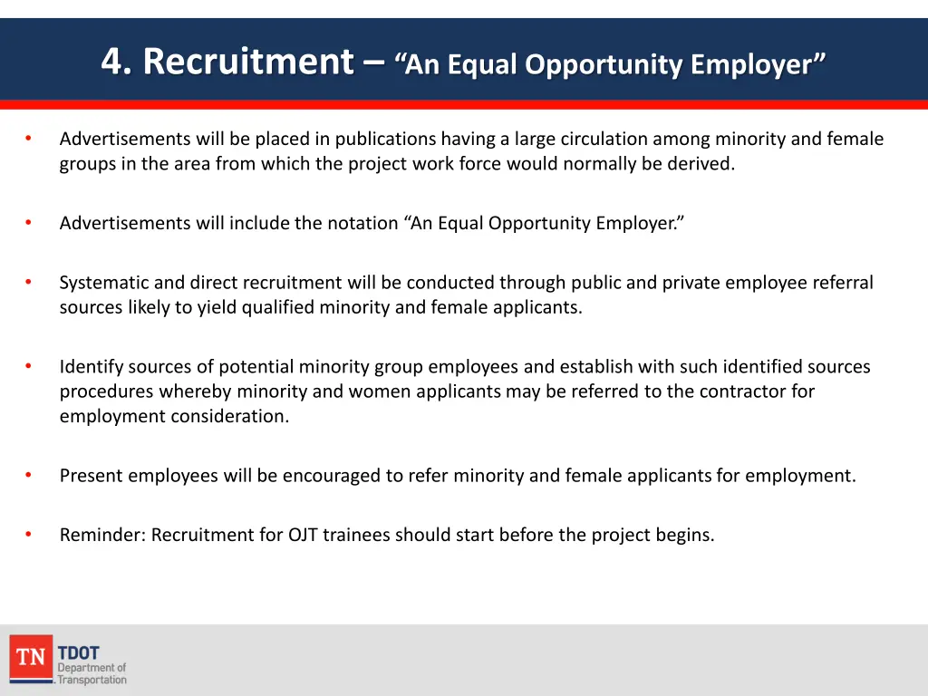 4 recruitment an equal opportunity employer