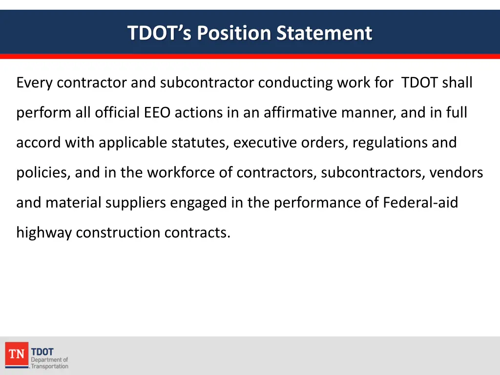 tdot s position statement