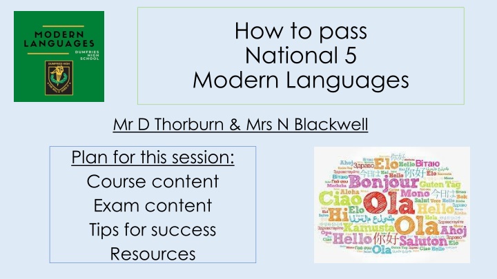 how to pass national 5 modern languages