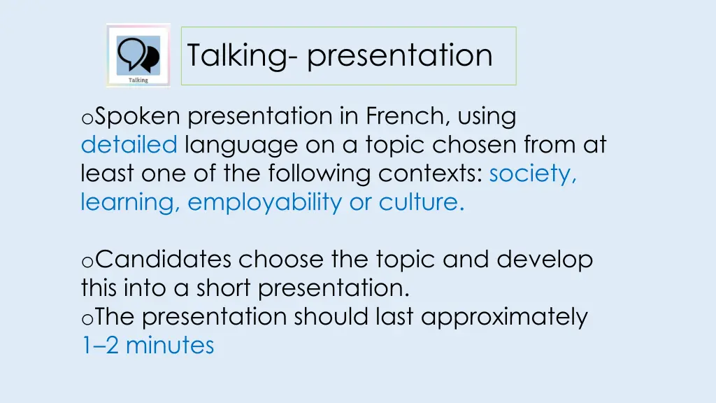 talking presentation