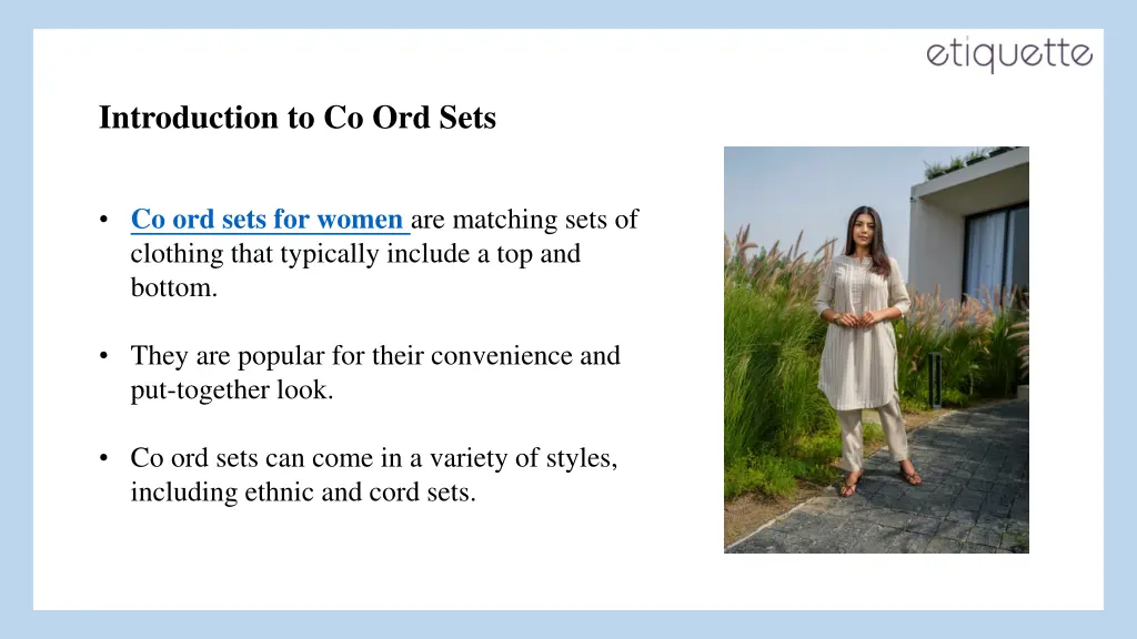 introduction to co ord sets