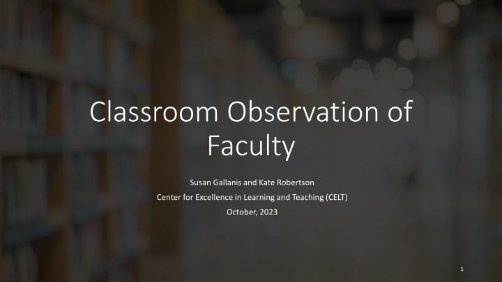 classroom observation of faculty