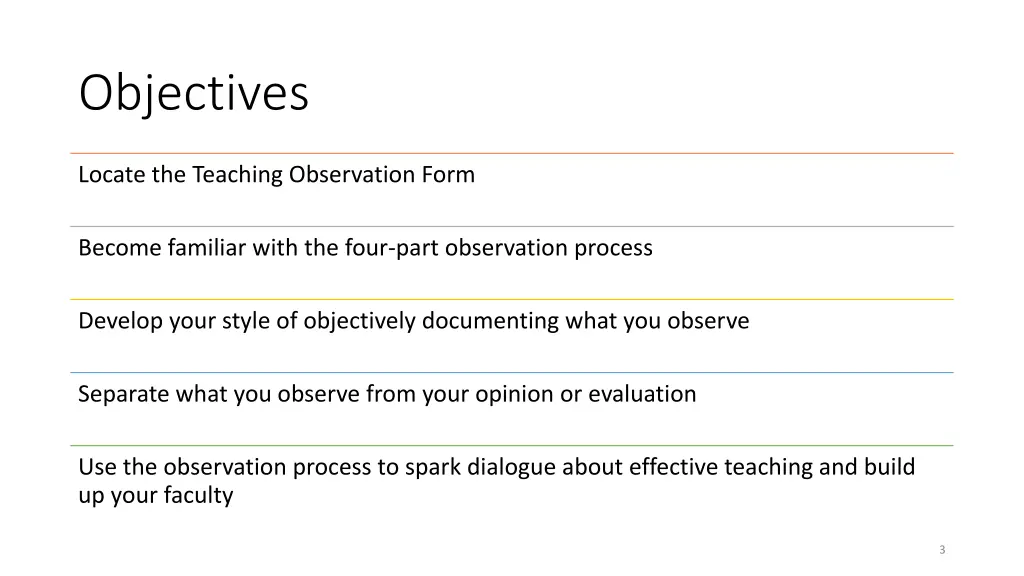 objectives