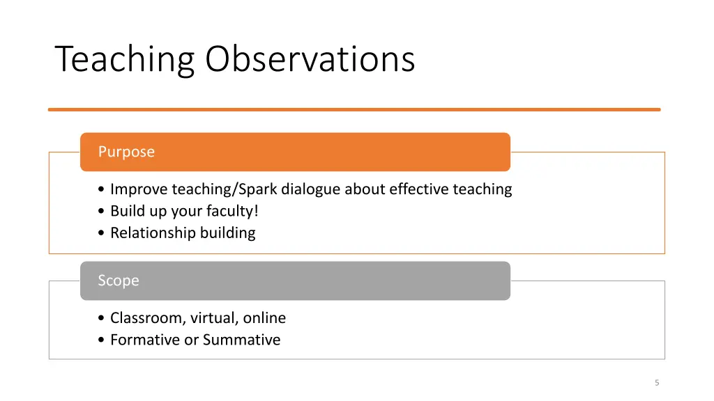 teaching observations