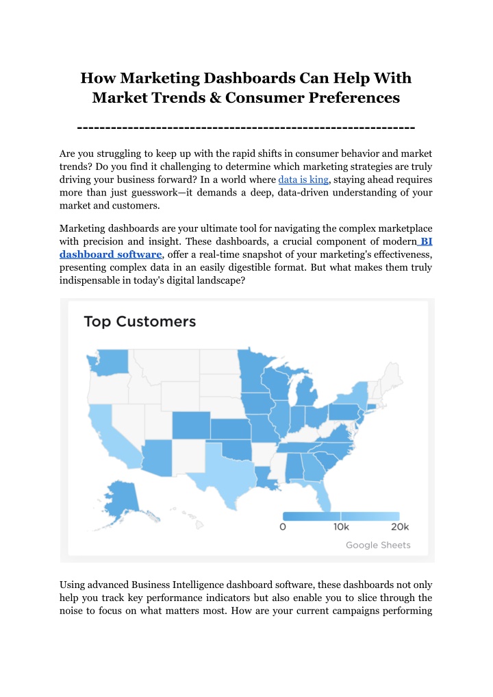 how marketing dashboards can help with market