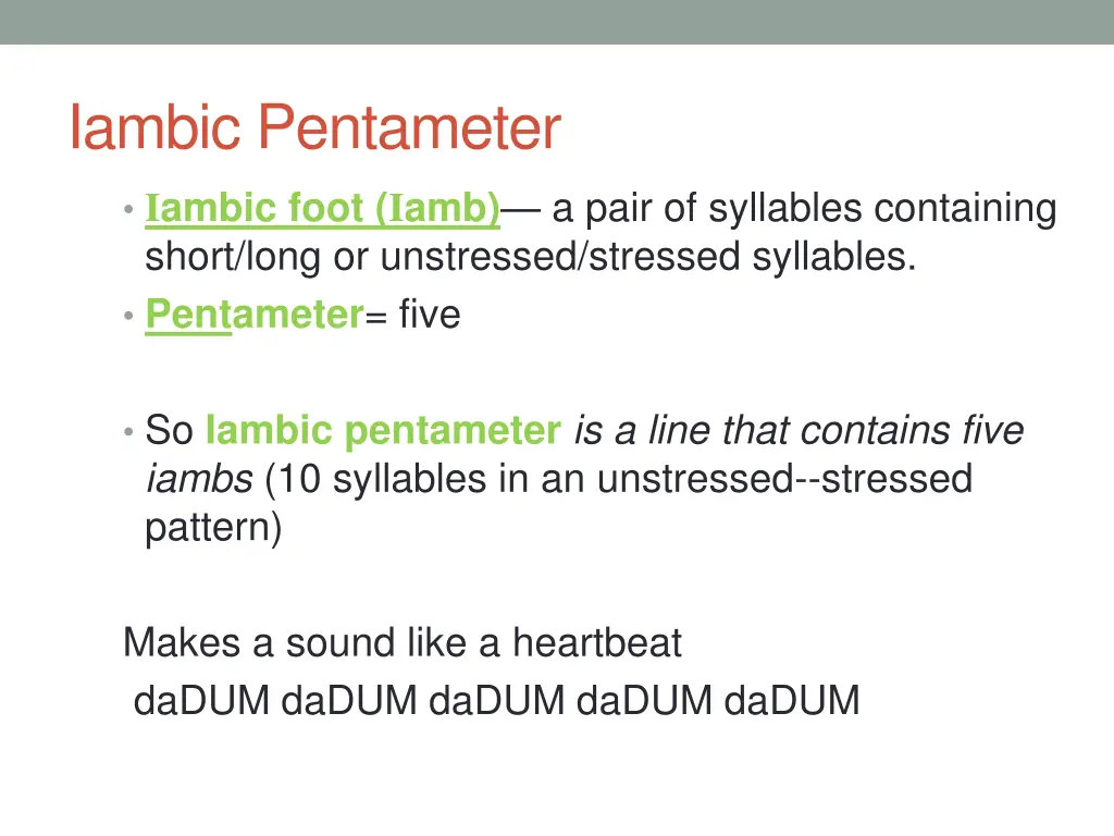 iambic pentameter