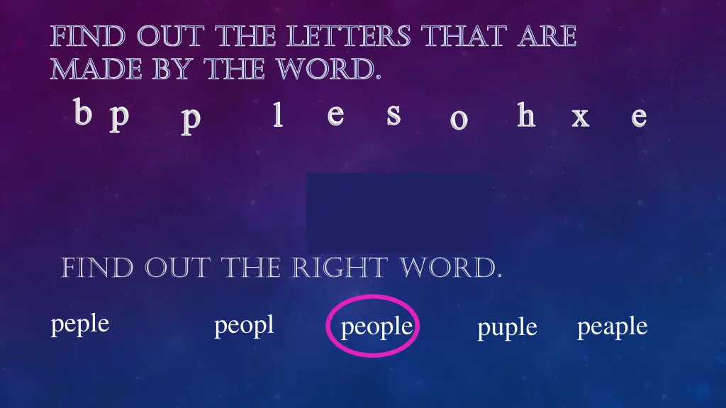 find out the right word