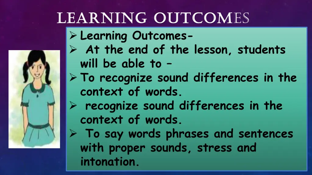 learning learning outcom