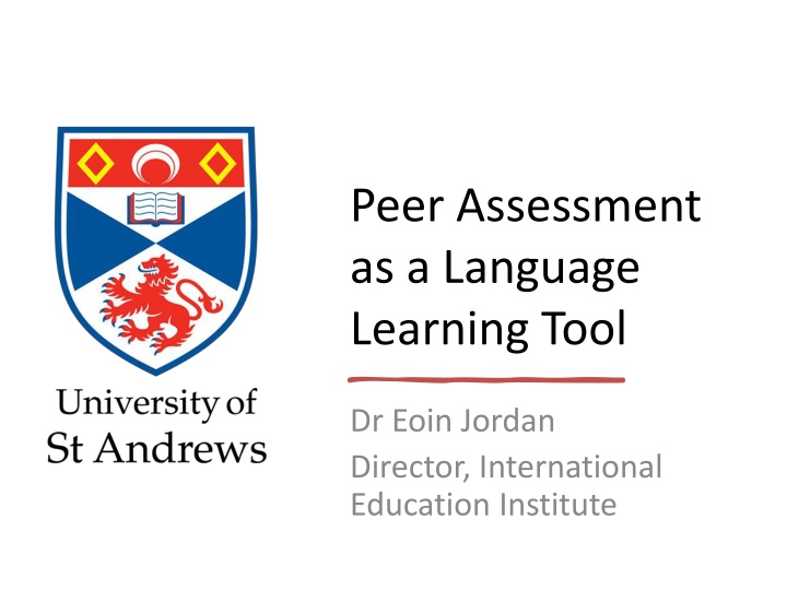 peer assessment as a language learning tool