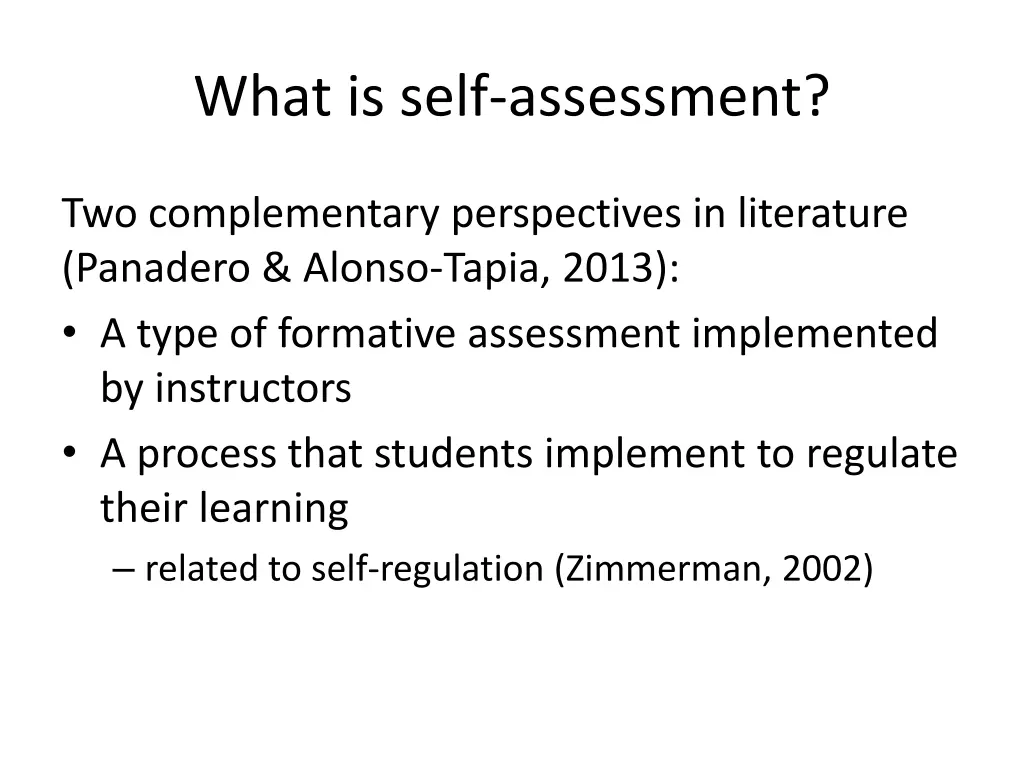 what is self assessment