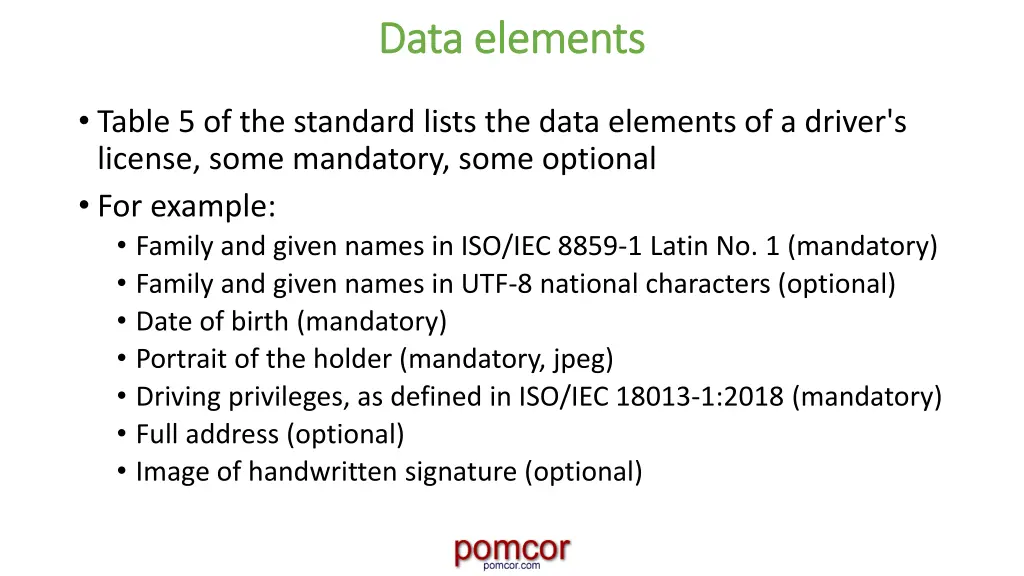 data elements data elements